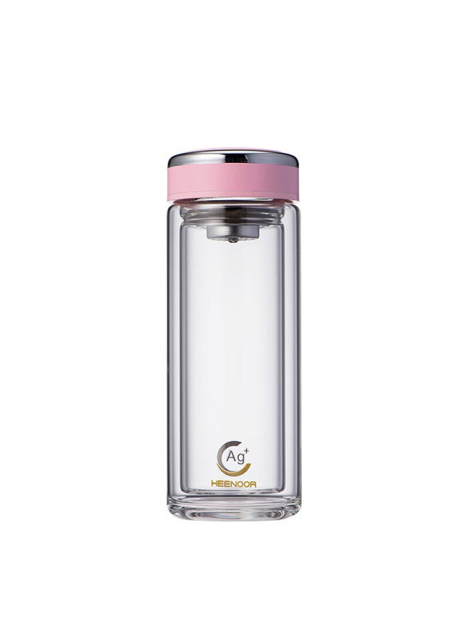Heenoor Antibacterial Glass Cup, Double-layer Transparent Water Cup, High-value Filter Tea Cup For Women, Xn-1951 Pink, 270ml - Image 4