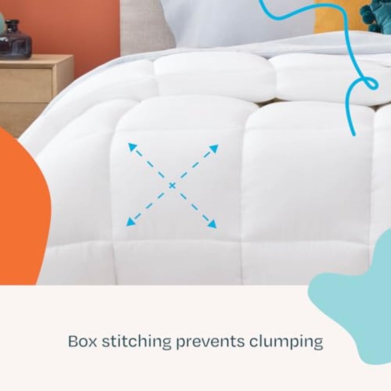 Down Alternative Comforter and Duvet Insert - All-Season Comforter - Box Stitched Comforter - Bedding for,Teens, and Adults - Image 4
