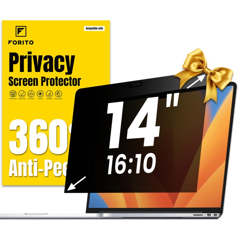 FFORITO F FORITO 14 Inch 16:10 Laptop Privacy Screen Protector, 360Â° Anti Peeping and Anti Glare Laptop Privacy Shield Compatible with All 14" Laptops with 16:10 Aspect Ratio - Image 1