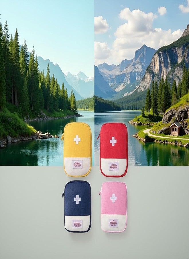 SelHeng 4 Pcs Portable Travel First Aid Pouch,Empty Mini First Aid Pouch,Outdoor Camping Hiking First Aid Medical Rescue Bag Multi-Function Emergency Medicine Storage Organizer Bag Household Supplies(Small) - Image 2