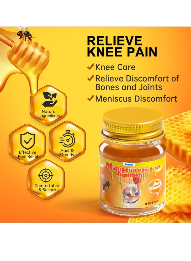 Sumifun 3Pcs Meniscus Pain Relief Ointment Joint Pain Relief Cream Knee Care Bee venom Balm for Joint Care Treatment Gel Cream Bee Venom Pain Relief Cream 3x15g - Image 3