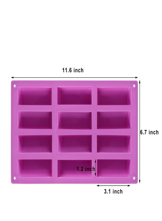 Palksky (2 Pack 12 Cavity Medium Narrow Silicone Rectangle Molds/Molds/Protein Bars mold/Energy Bars Maker for Caramel Bread Loaf Muffin Brownie Cornbread Cheesecake Pudding Soap Butter Mould - Image 2