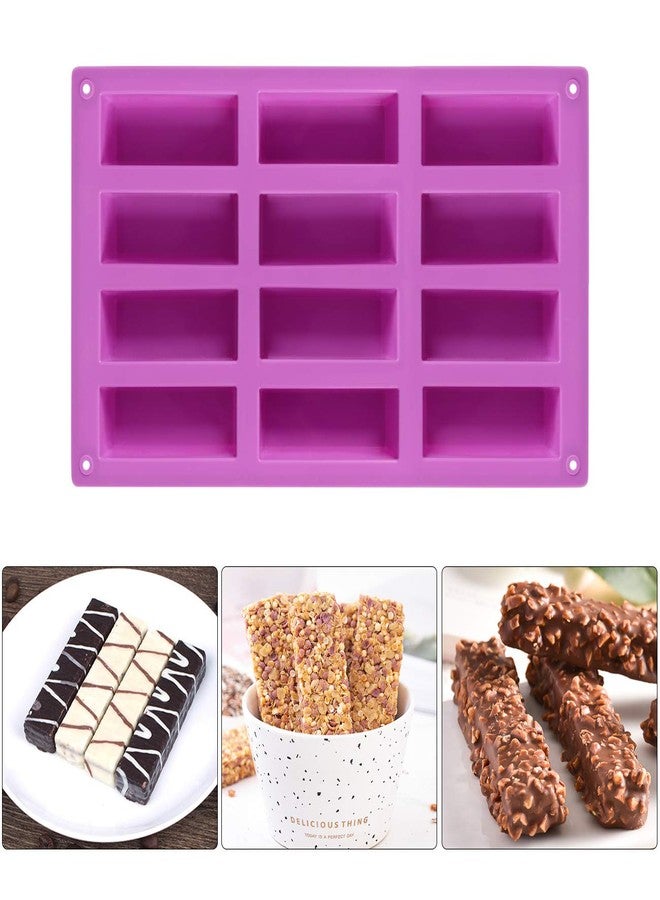 Palksky (2 Pack 12 Cavity Medium Narrow Silicone Rectangle Molds/Molds/Protein Bars mold/Energy Bars Maker for Caramel Bread Loaf Muffin Brownie Cornbread Cheesecake Pudding Soap Butter Mould - Image 4
