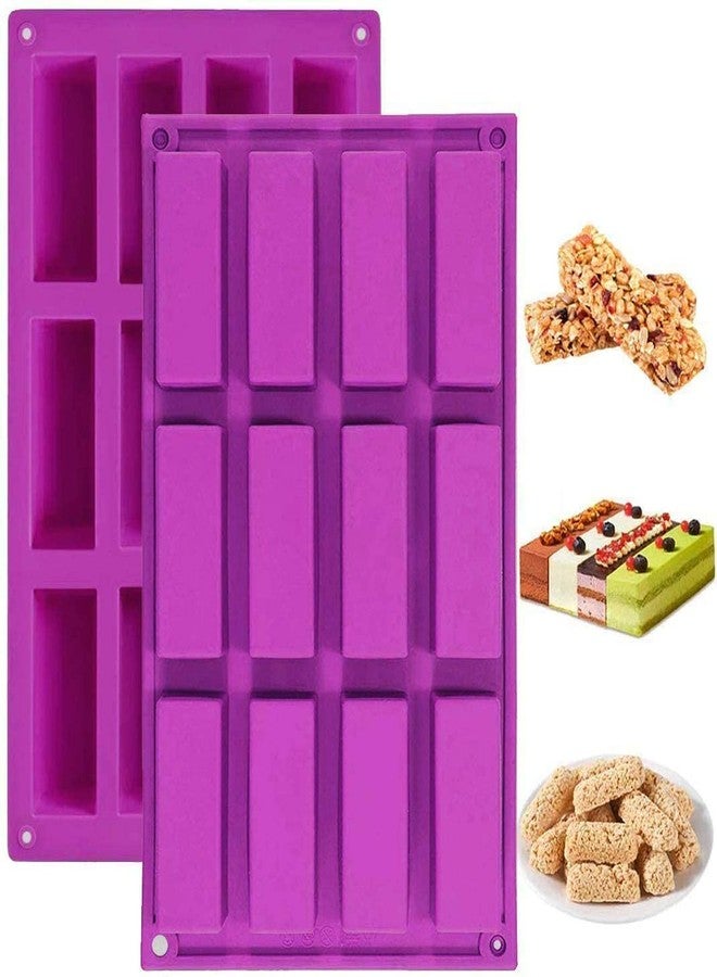 Palksky (2 Pack 12 Cavity Medium Narrow Silicone Rectangle Molds/Molds/Protein Bars mold/Energy Bars Maker for Caramel Bread Loaf Muffin Brownie Cornbread Cheesecake Pudding Soap Butter Mould - Image 1