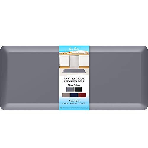 StepRite 45 Inch Thick Kitchen Mat Anti Fatigue Mat Kitchen Rugs Kitchen Decor NonSlip Stain Resistant Waterproof Kitchen Mats Desk Mat for Kitchen Office Workshop Grey 17 x 39