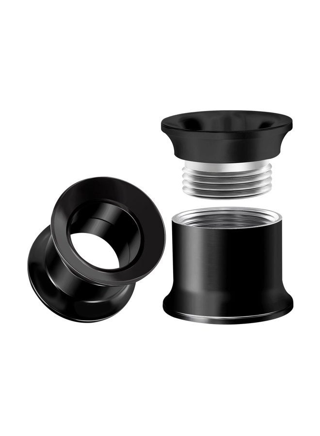 BIG GAUGES Pair Of Internally Threaded Surgical Steel Black Double Flared Piercing Jewelry Stretcher Ear Plug Earring Lobe Tunnel, Stainless Steel,Steel, - Image 1