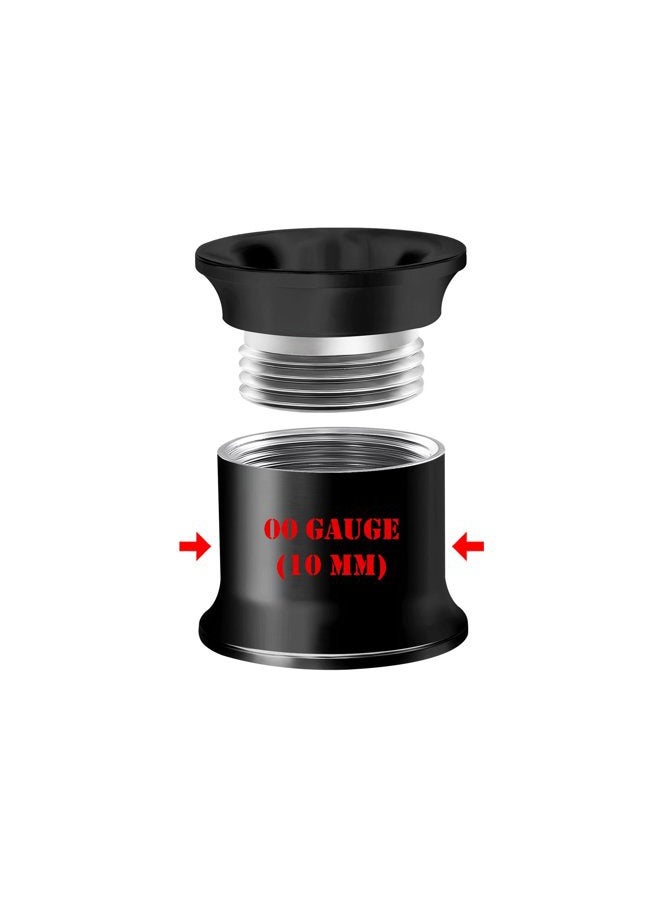 BIG GAUGES Pair Of Internally Threaded Surgical Steel Black Double Flared Piercing Jewelry Stretcher Ear Plug Earring Lobe Tunnel, Stainless Steel,Steel, - Image 2