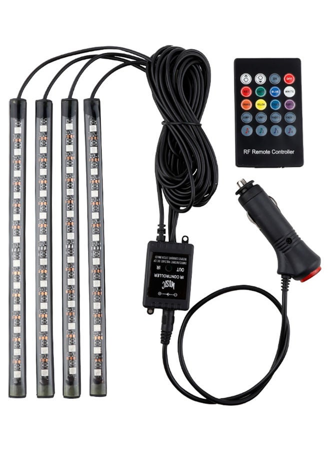 NIBEMINENT 4-Piece Car LED Strip Light Set With Sound Active Function And Wireless Remote Control - Image 1