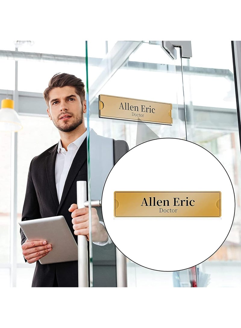 TPGP Acrylic Wall Name Plate Holder Clear Acrylic Sign Holder Frame with Adhesive Tapes, Door Plates for Home, Office, Classroom Pack of 4 pcs - Image 3