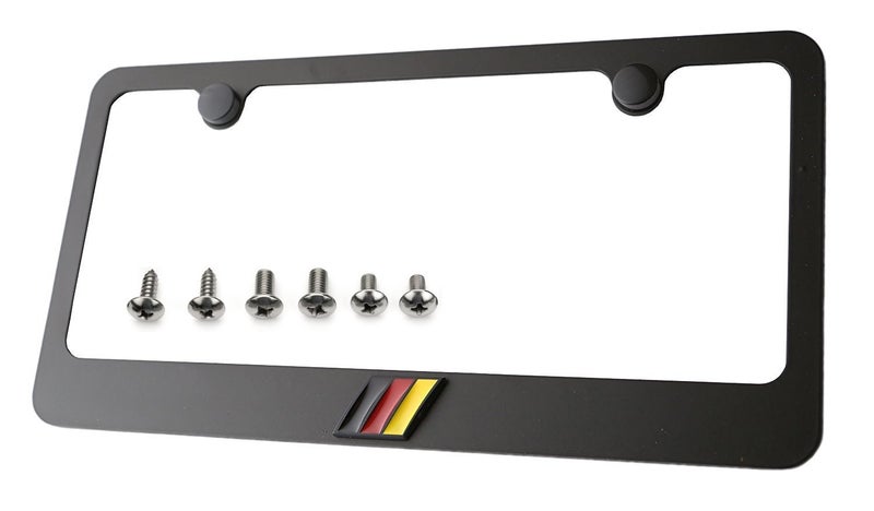 Germany 3D Metal Black License Plate Frame German Flag