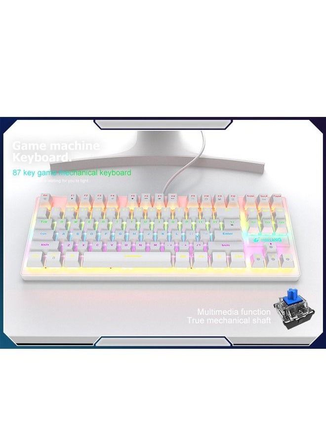 Generic - 87 Keys Punk Mechanical Gaming Gaming Keyboard White - Image 1