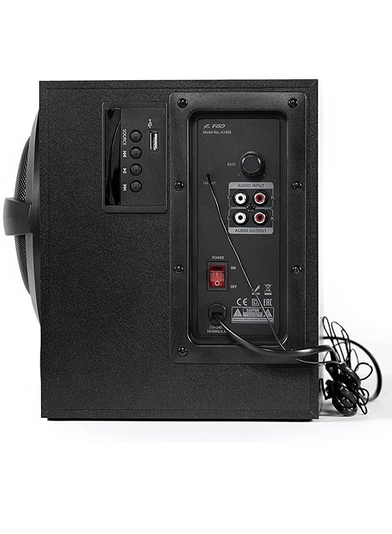 F&D A140X 2.1 Bluetooth and USB Speaker - Bass and Home Theater for PC and Mobile - Black - Image 2