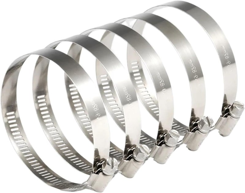 Hose Clamps 15 Pcs 40-95mm Pipe Clamps Heavy Duty Stainless Steel Hose Clips Car Fuel Clamp Worm Drive Durable Anti-oxidation For Automotive Pipe Radiator Plumbing Fuel Line(40-63mm) - Image 1