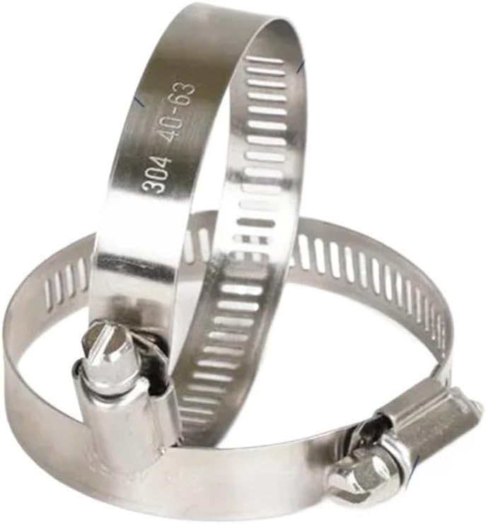 Hose Clamps 15 Pcs 40-95mm Pipe Clamps Heavy Duty Stainless Steel Hose Clips Car Fuel Clamp Worm Drive Durable Anti-oxidation For Automotive Pipe Radiator Plumbing Fuel Line(40-63mm) - Image 2