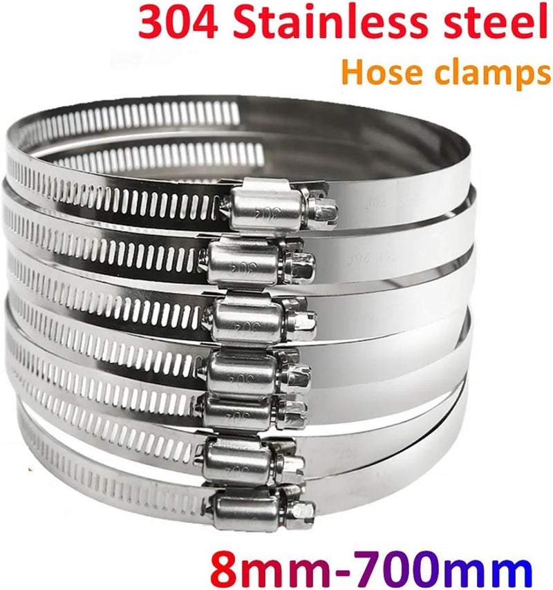 Hose Clamps 15 Pcs 40-95mm Pipe Clamps Heavy Duty Stainless Steel Hose Clips Car Fuel Clamp Worm Drive Durable Anti-oxidation For Automotive Pipe Radiator Plumbing Fuel Line(40-63mm) - Image 4