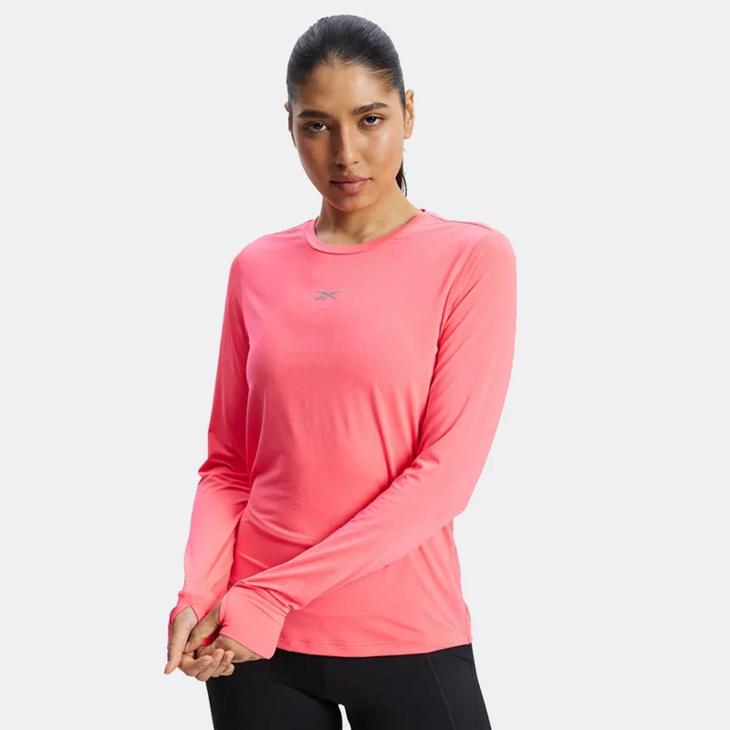 Reebok Long Sleeve Running Women's Top - Pink Blast