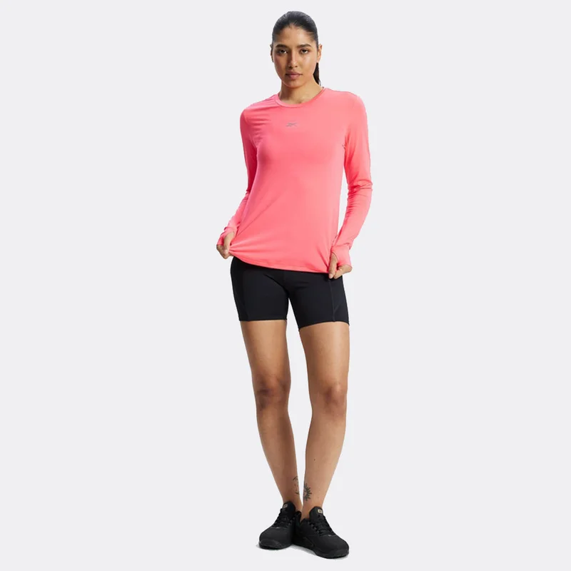 Reebok Pink Blast Reebok Long Sleeve Running Women's Top - Pink Blast for Women | Best Price UAE