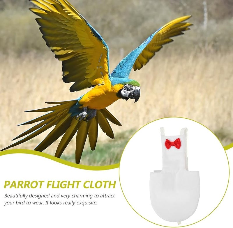 بدلة طيران بامبرز ببغاء قابلة لإعادة الاستخدام ملابس طيور أبيض 2XL للأنشطة الخارجية - Image 4