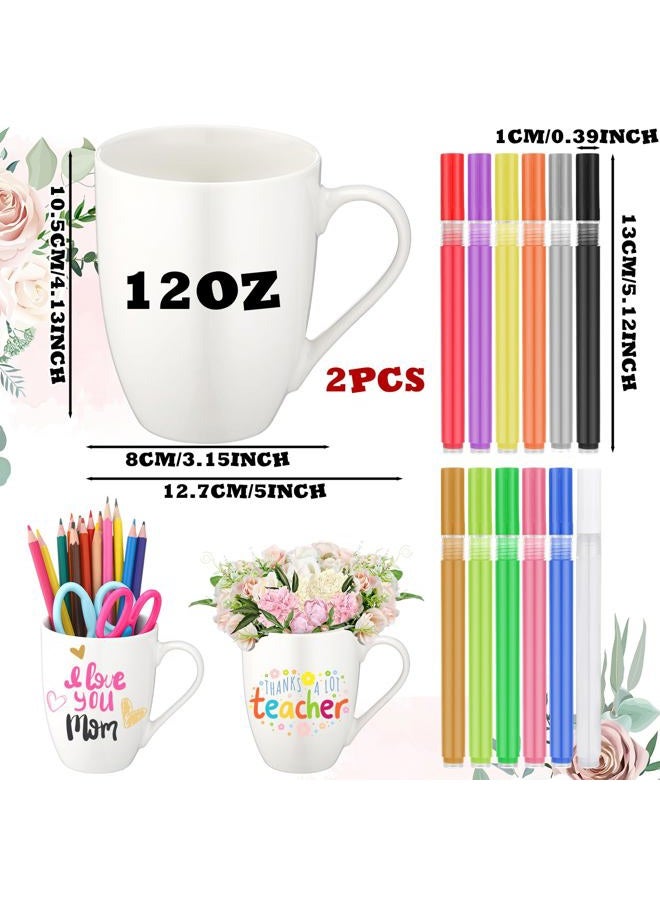 Mifoci Design Your Own Mug Painted Mug Kit Mugs You Can Decorate Coffee Mug Decorating Kit Blank Ceramic Mug for DIY Create a Keepsake Gift Craft Project for Planting Drinking - Image 2