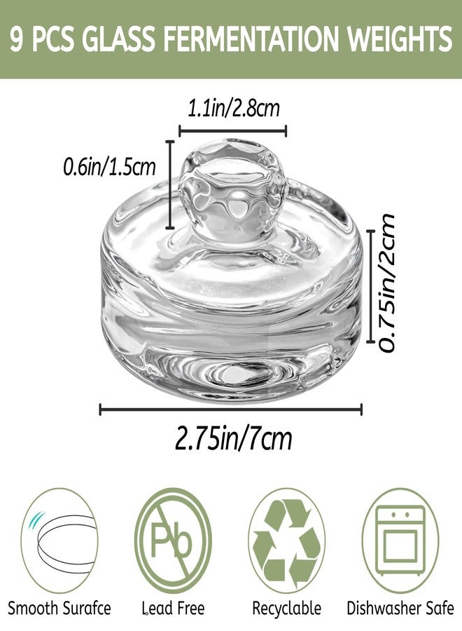 YOUEON 9 Pack Fermentation Glass Weights with Easy Grip Handles for Wide Mouth Mason Jars, Pickling Jars, Glass Fermentation Weights for Fermenting Kit, Sauerkraut, Kimchi and More - Image 2