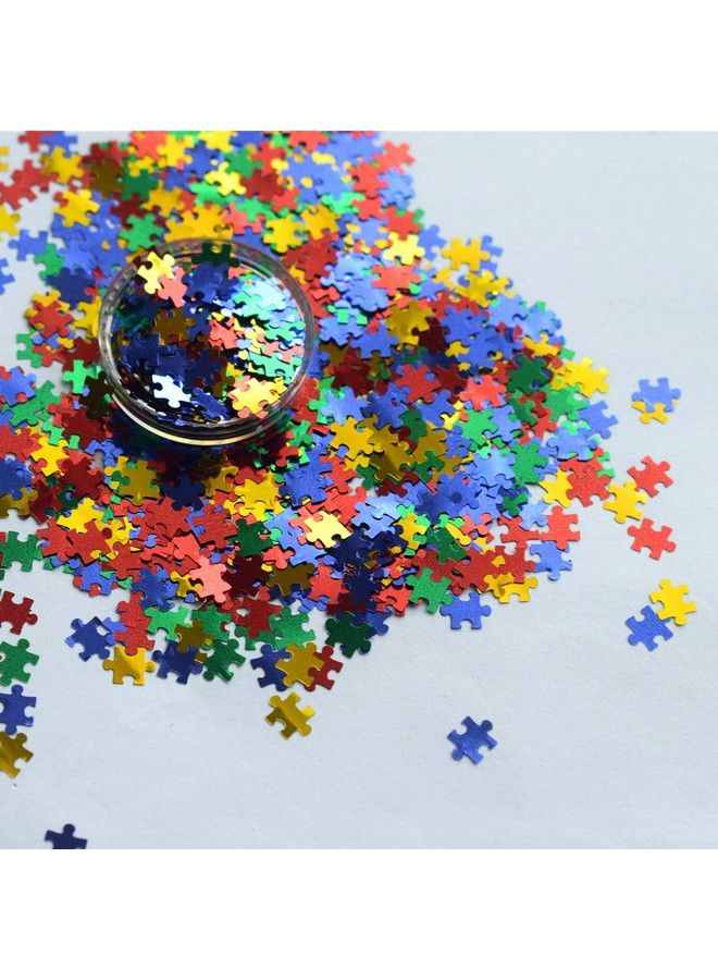 Mezerdoo 50G Laser Puzzle Pieces Nail Glitter Mix Colors 3D Holographic Nail Sequins Ultrathin Paillettes For Nail Art Decoration Face Body Nail Decals And Diy Crafting - Image 4