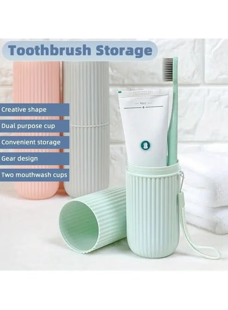 مجموعة علب فرشاة أسنان محمولة للسفر مكونة من 4 قطع مع حامل معجون أسنان - علب تخزين صغيرة الحجم لأغطية فرشاة الأسنان للسفر والتخييم ورحلات العمل - Image 4