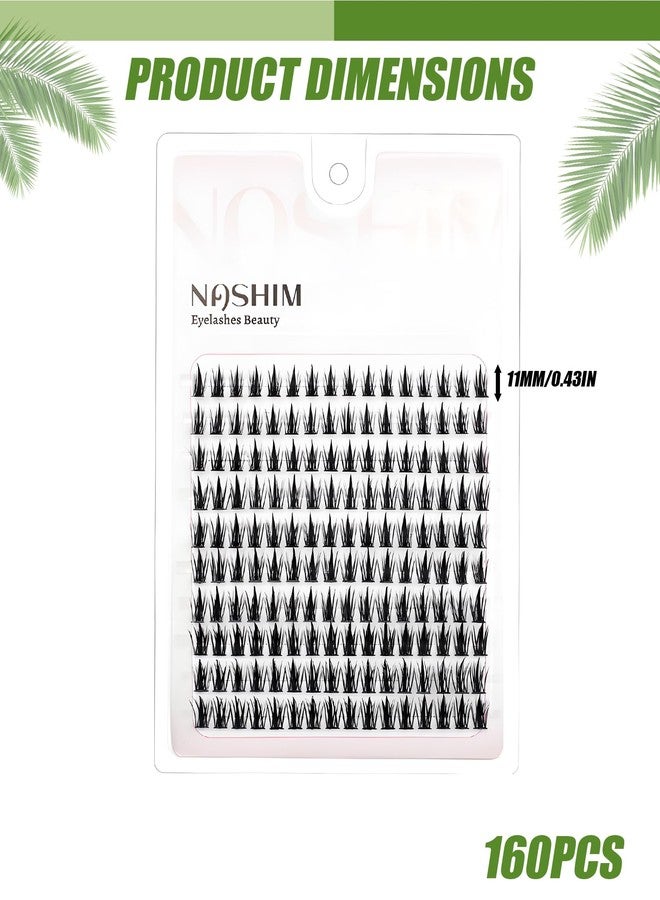 FFZDENA 160pcs Eye Lashes For Women Anime Lash Clusters With Spikes Manga Eyelash Clusters Invisible Band Spiky Cluster Eyelash Extensions Natural Cluster Diy Lash Extension Clear Band Doll Individual Lashes - Image 2