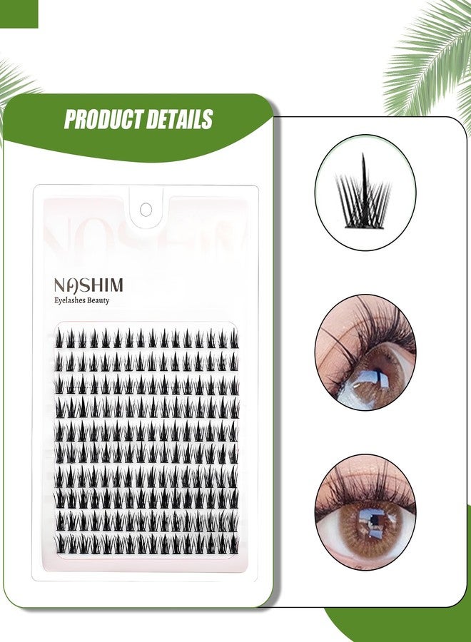 FFZDENA 160pcs Eye Lashes For Women Anime Lash Clusters With Spikes Manga Eyelash Clusters Invisible Band Spiky Cluster Eyelash Extensions Natural Cluster Diy Lash Extension Clear Band Doll Individual Lashes - Image 3