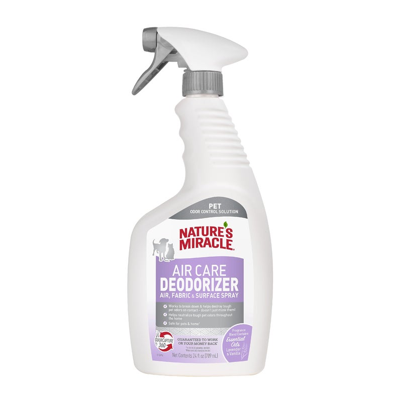 Nature's Miracle Natureâ€™s Miracle Air Care Deodorizer Air, Fabric and Surface Spray Lavender & Vanilla Scent, 24 Ounces, Pet Odor Eliminator - Image 1