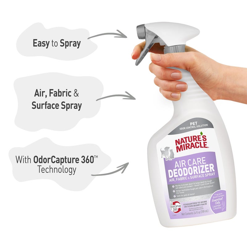 Nature's Miracle Natureâ€™s Miracle Air Care Deodorizer Air, Fabric and Surface Spray Lavender & Vanilla Scent, 24 Ounces, Pet Odor Eliminator - Image 4