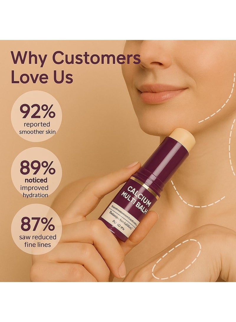 ATRJSZ Calcium Volume Multi Balm, Wrinkle Core Stick, Korean Collagen Moisturing Stick, Anti-aging, Hydrating, Almond & Vitamin E for Lip Balm Eye Cream Neck - Image 4