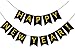 FECEDY Happy New Year Banner Black Bunting with Gold Alphabet for New Year Party Supplier Eve Party Decorations - Image 3