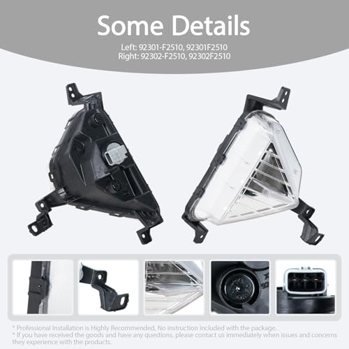 JESYMBX Front Bumper Fog Light For Hyundai Elantra Sedan 2019 2020 Headlight Cover No Bulb 92301-F2510 92302-F2510 Left&Right - Image 4