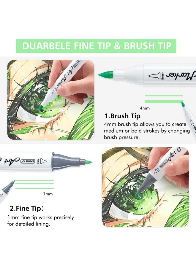 Shuttle Art Pastel Alcohol Markers Brush Tip, Dual Tip Brush & Fine Tip Art Marker Set, 50 Colors Plus 1 Blender Marker Pens With Case Perfect For Illustration Kids Students Adults Coloring Sketching - Image 3