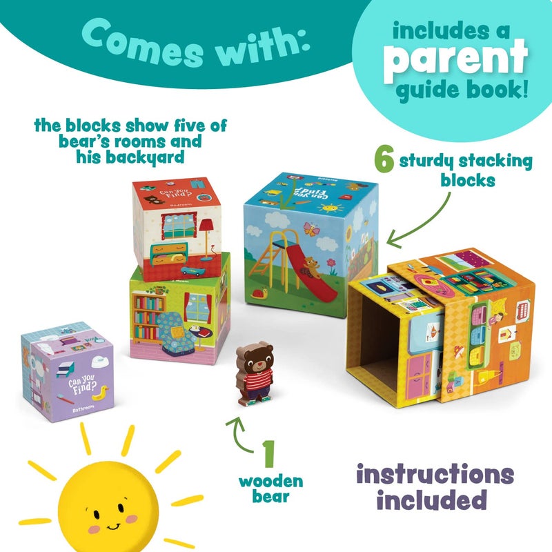 Peaceable Kingdom Where's Bear? The Hide and Find Stacking Block Game for 2 Year Olds - Image 5