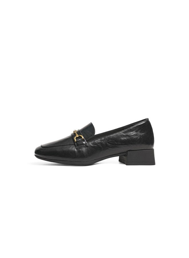 Red Dragonfly Loafers New Women's Shoes Thick Heel Commuter Versatile Single Shoes Comfortable Wbb35237 Black Size 39 - Image 1