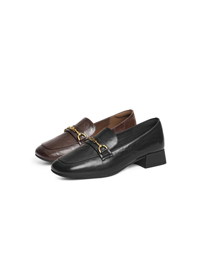 Red Dragonfly Loafers New Women's Shoes Thick Heel Commuter Versatile Single Shoes Comfortable Wbb35237 Black Size 39 - Image 3