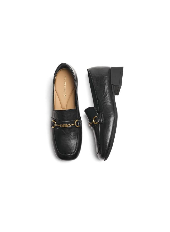 Red Dragonfly Loafers New Women's Shoes Thick Heel Commuter Versatile Single Shoes Comfortable Wbb35237 Black Size 39 - Image 5