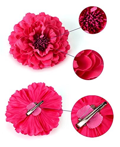 Geek-M Hair Flower Clips Brooch Boutique Hair Accessories Bohemia Hairpins for Women Girls (Rose) - Image 2