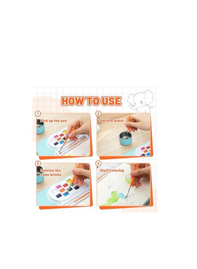 Y plus+ Paint with Water Books, Mess Free Watercolor Paints Set for Children, Kids Painting Books - Image 3