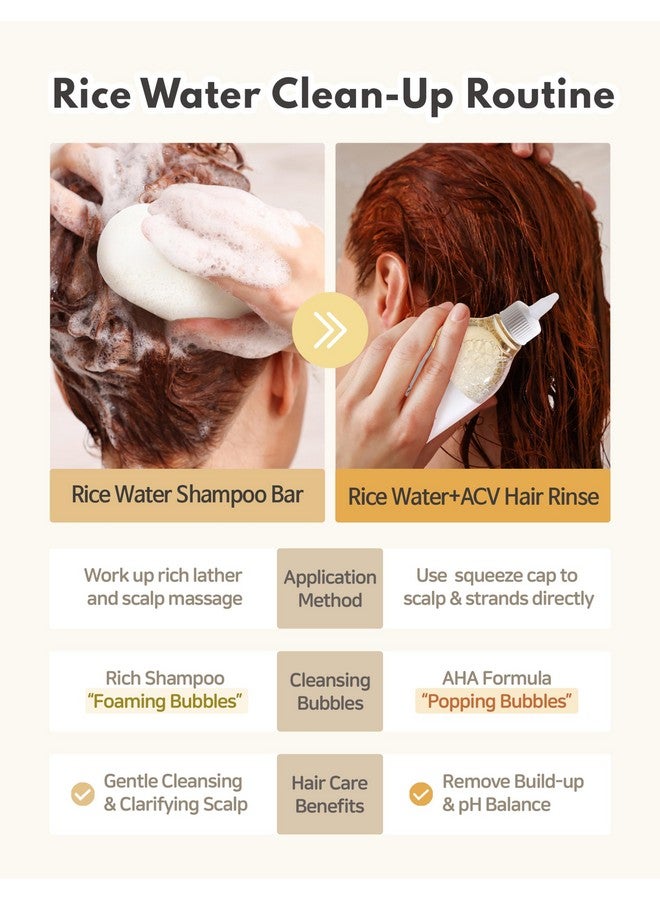 mimosu Rice Water Shampoo And Conditioner Set | Rice Water For Hair Growth Routine Shampoo And Conditioner For Women Hair Loss | Rice Water Shampoo Bar & Apple Cider Vinegar Hair Rinse - Image 2