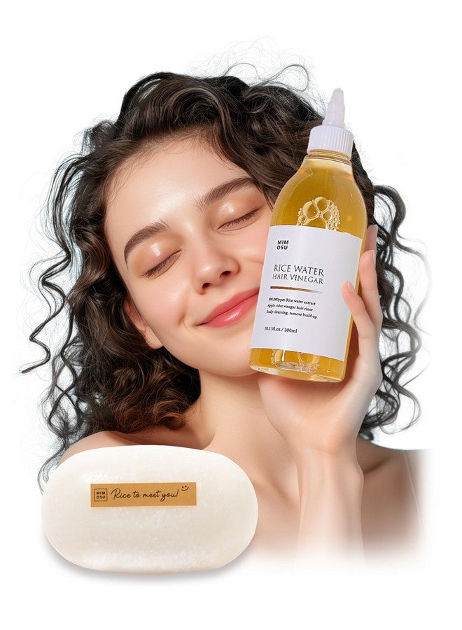 mimosu Rice Water Shampoo And Conditioner Set | Rice Water For Hair Growth Routine Shampoo And Conditioner For Women Hair Loss | Rice Water Shampoo Bar & Apple Cider Vinegar Hair Rinse - Image 1