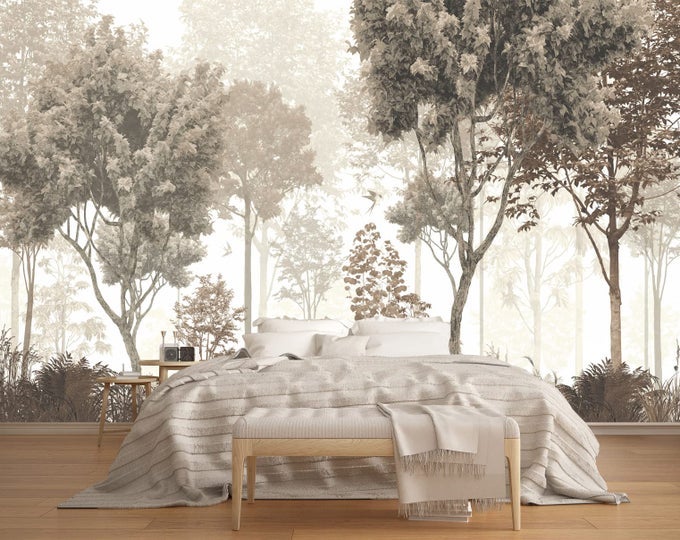 VINTAGE FOREST WALLPAPER NATURE WALL MURAL WALLPAPER FOR BEDROOM LIVING ROOM NOT PEEL N STICK