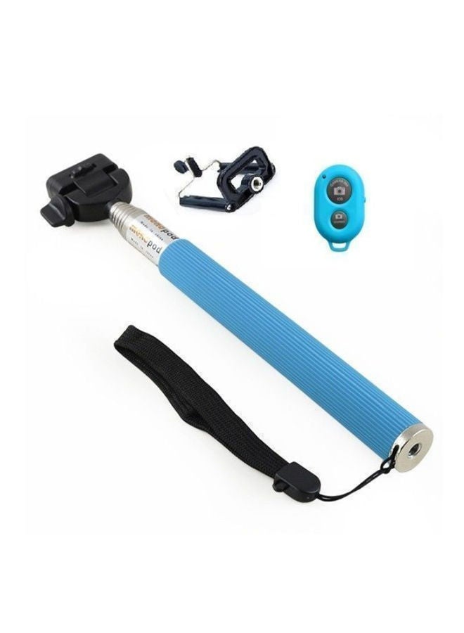 NIBEMINENT Monopod Selfie Stick With Bluetooth Remote Shutter Black/Blue 