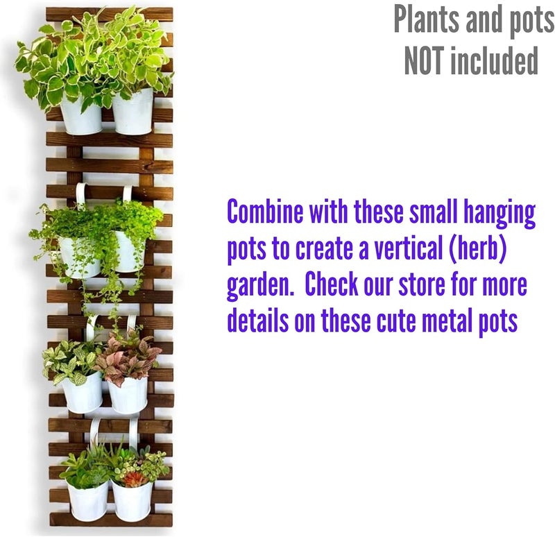 ShopLaLa Wall Planter - Hanging Wooden Wall Planter for Indoor Outdoor Plants, Vertical Garden, Plant Wall Mount Planter, Air Plant Succulent Holder for Flower Pot Display Hanger Frame 47.2" (120cm) - Image 3