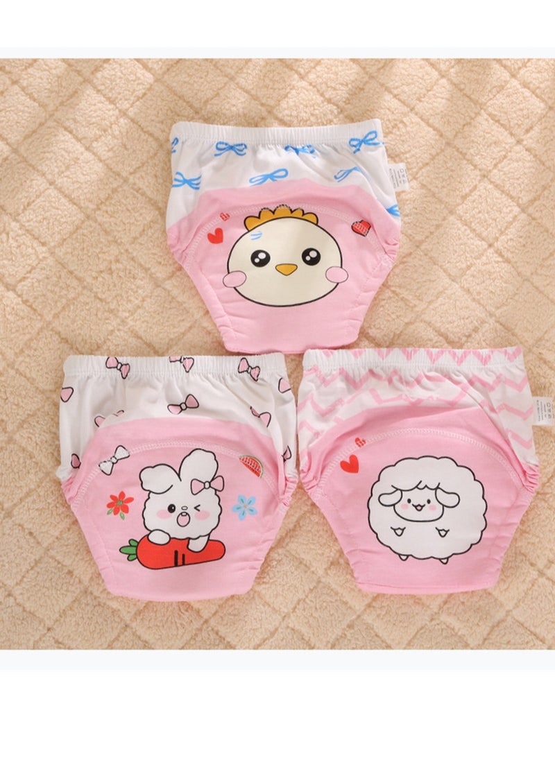 Loquat 3 PCS Baby Reusable Cloth Diaper Pink 