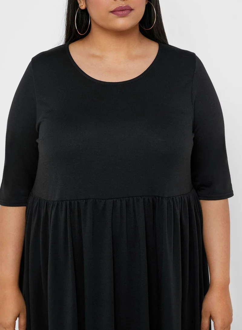 Simply Be Scoop Neck Pleated Dress