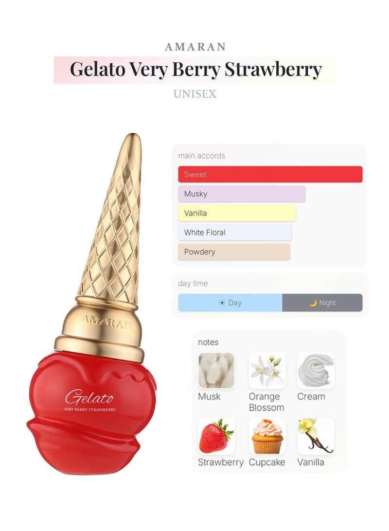 AMARAN Gelato Very Berry Strawberry Eau de Parfum 100ml | Sweet Fruity Gourmand Long-Lasting Perfume for Women by Amaran - Image 2