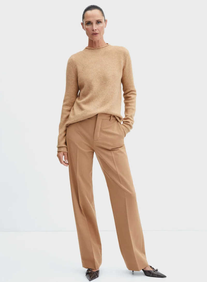 MANGO Crew Neck Knitted Sweater