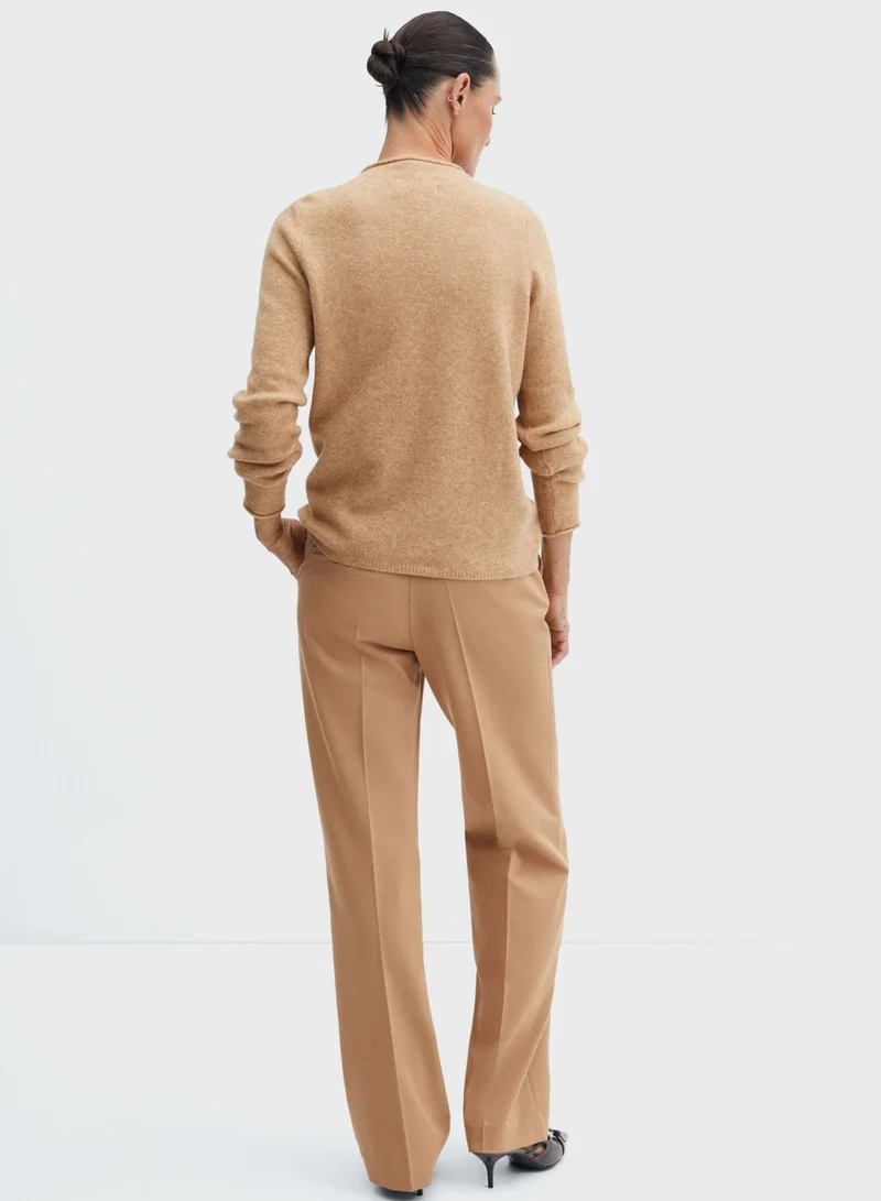 MANGO Crew Neck Knitted Sweater